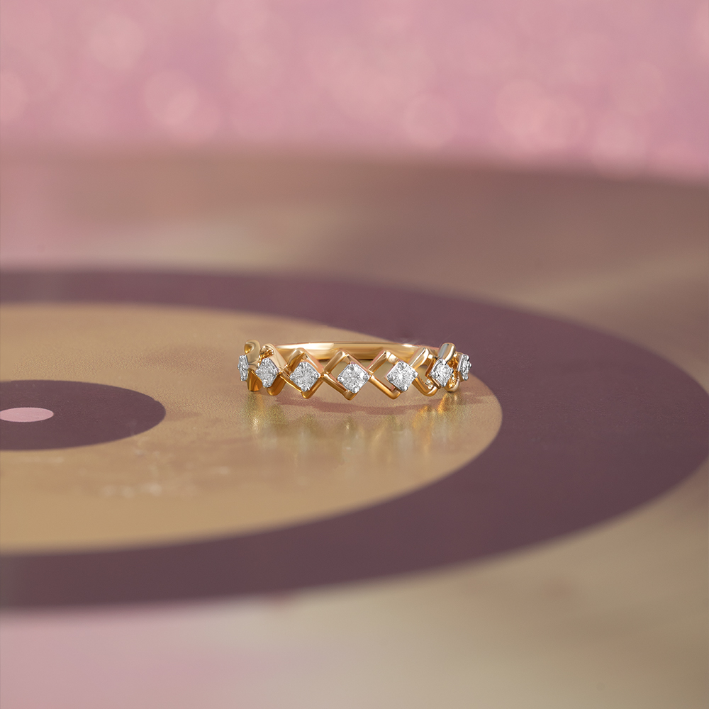 Disco Lights Gold & Diamond Finger Ring,,hi-res image number null