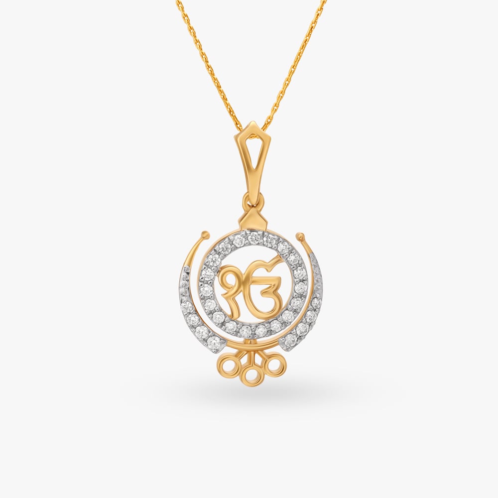 

Sacred Statement Ik Onkar Diamond Pendant