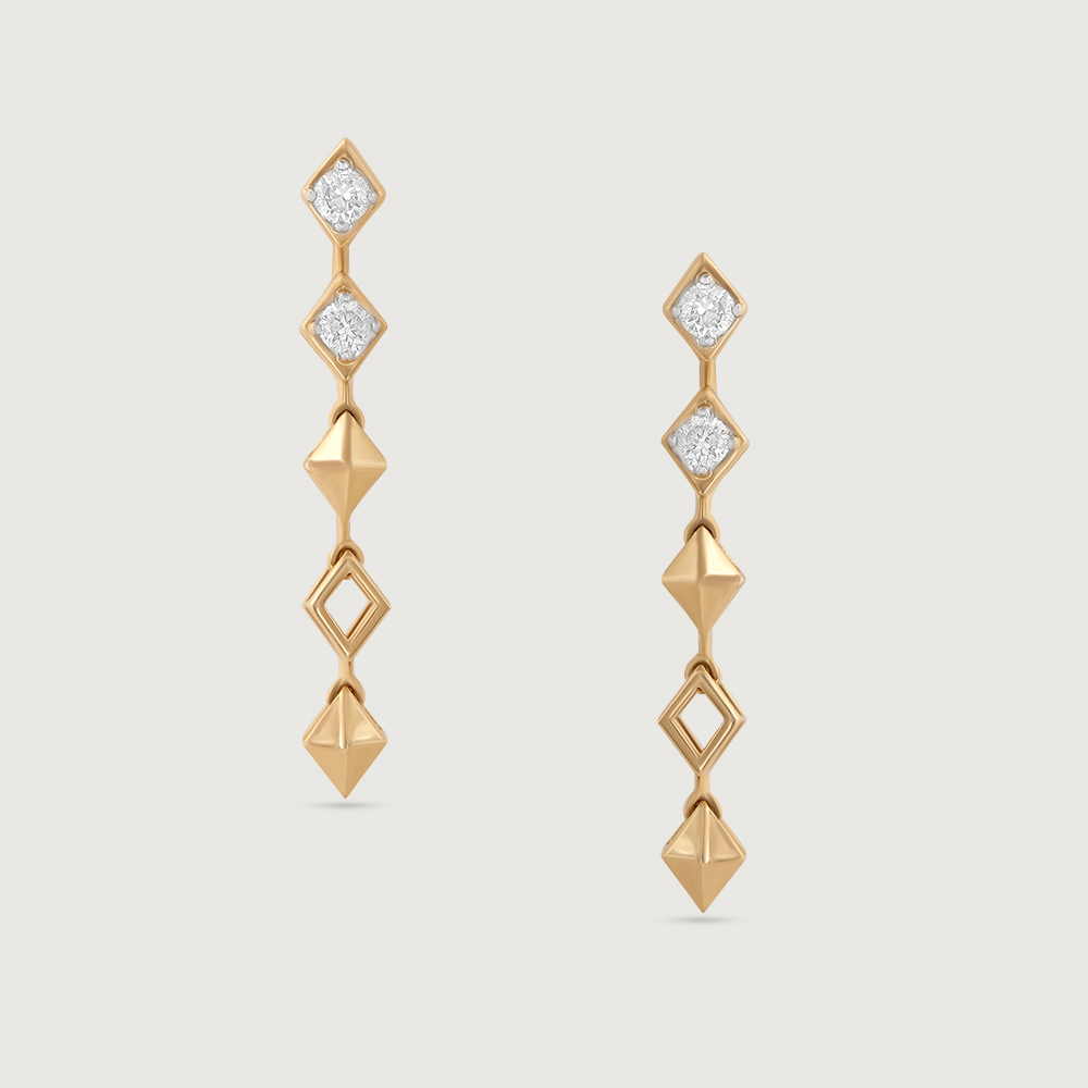 Sequin Glam Gold & Diamond Drop Earrings,,hi-res image number null