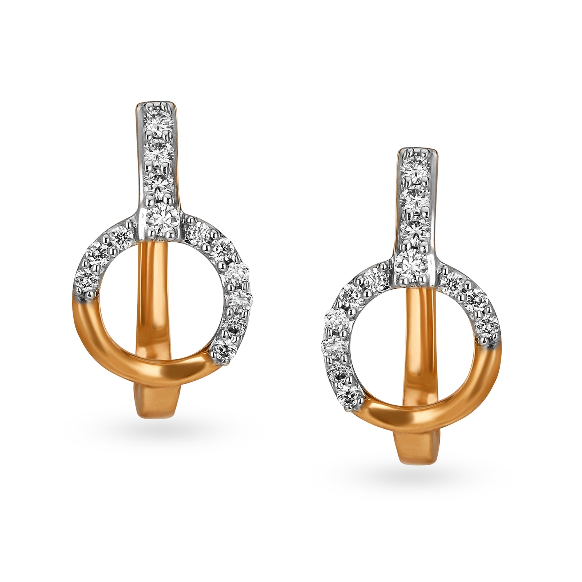 Fancy Diamond and Rose Gold Hoop Earrings