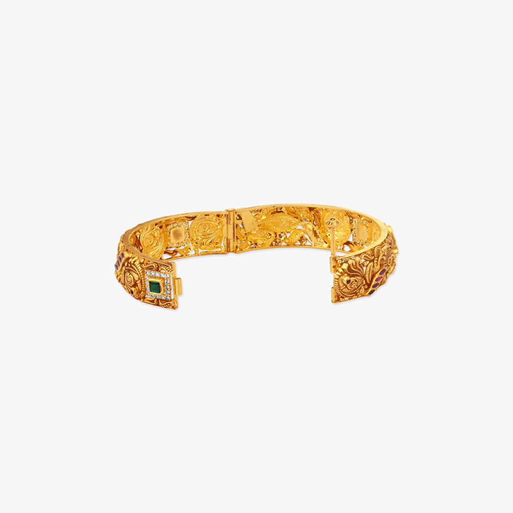 Peacock Crest Gold Bangles,,hi-res image number null