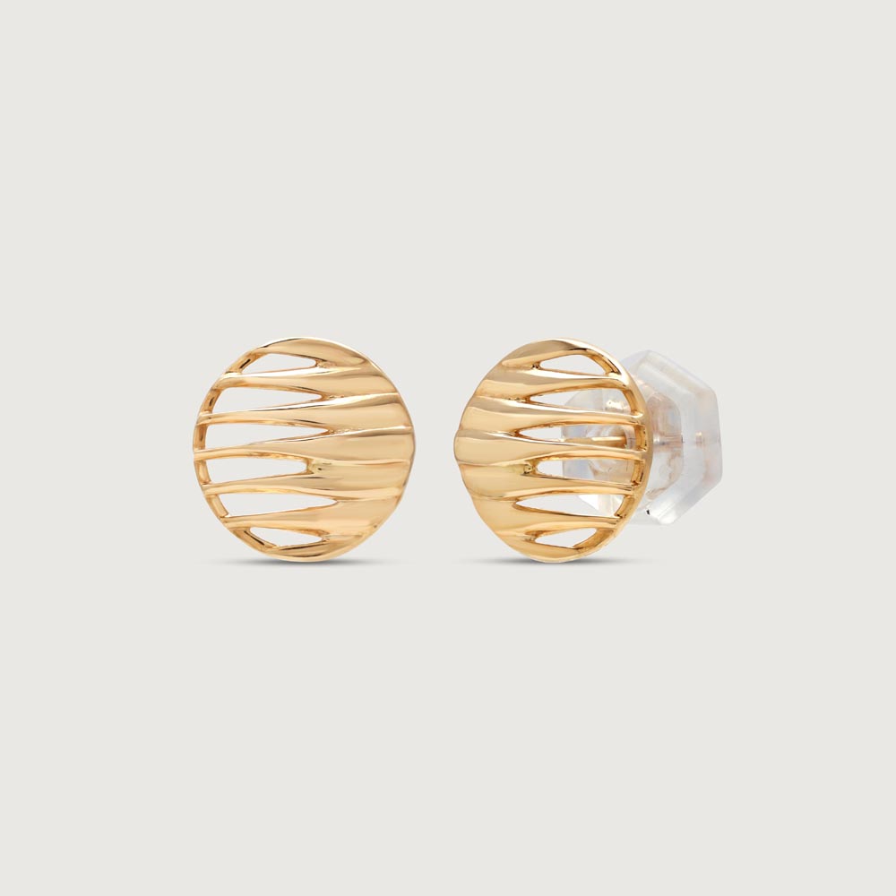 Linear Glow Gold Stud Earrings,,hi-res image number null