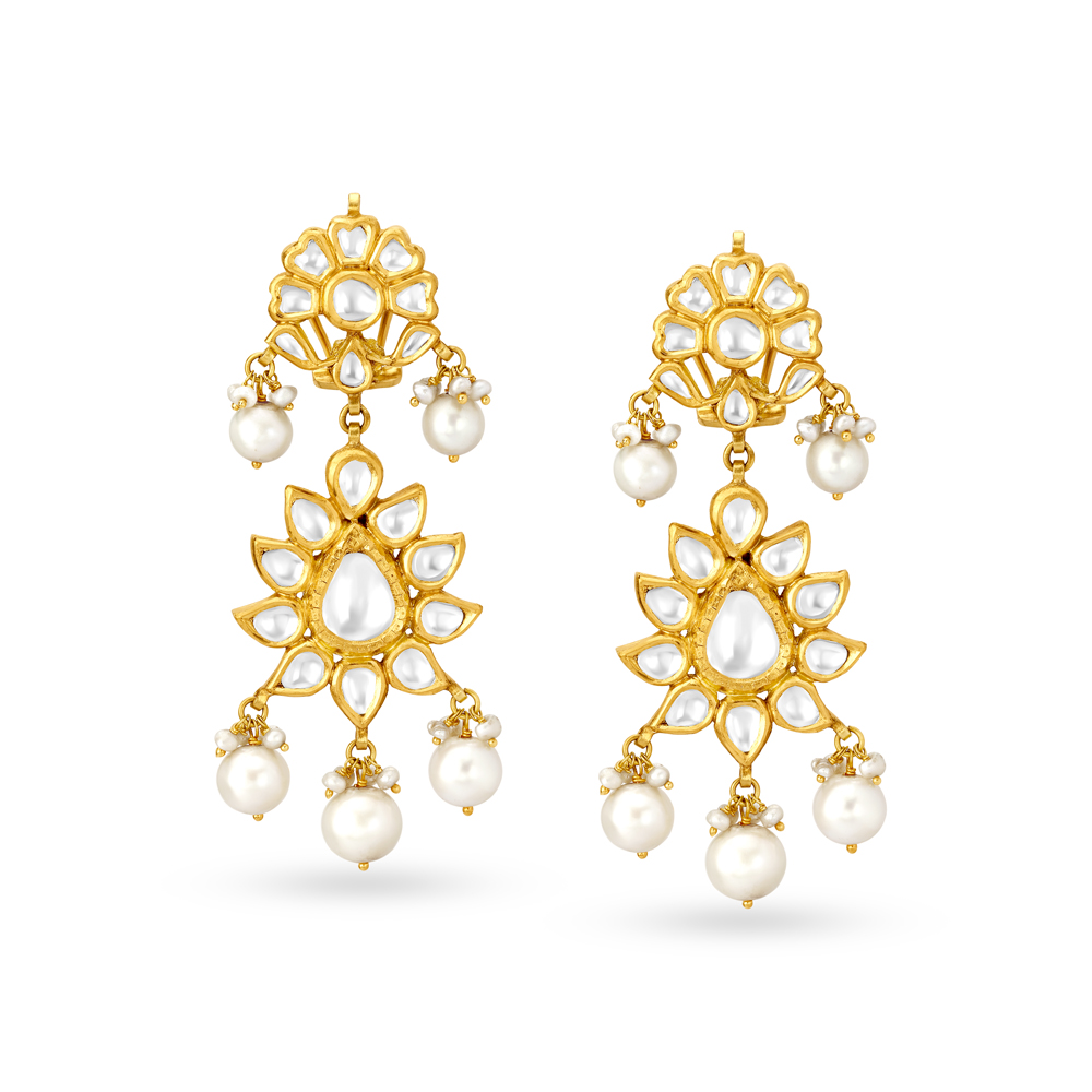 Wondrous Floral Gold Necklace Set,,hi-res image number null