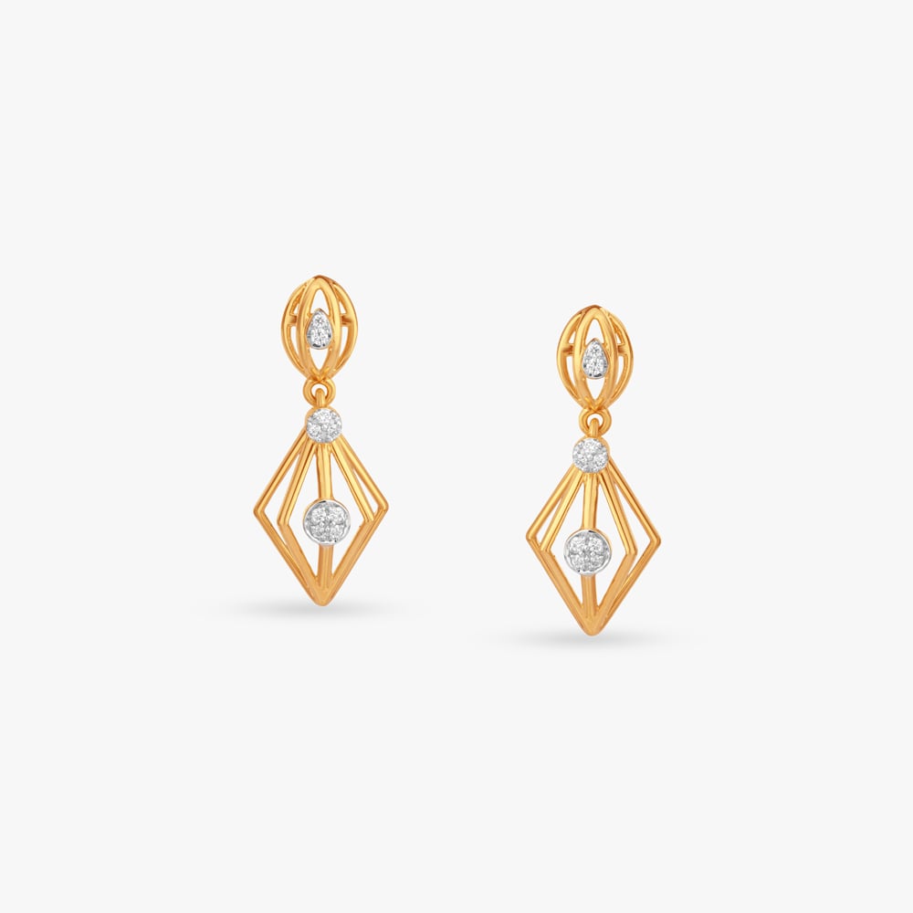 Infinite Facets Diamond Drop Earrings,,hi-res image number null