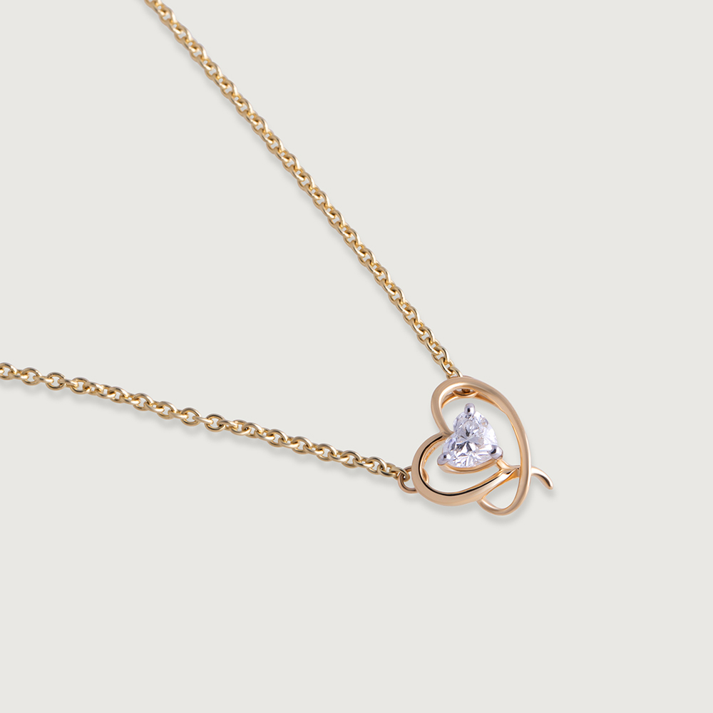 Enchanted Heart 14 kt Gold & Diamond Necklace,,hi-res image number null
