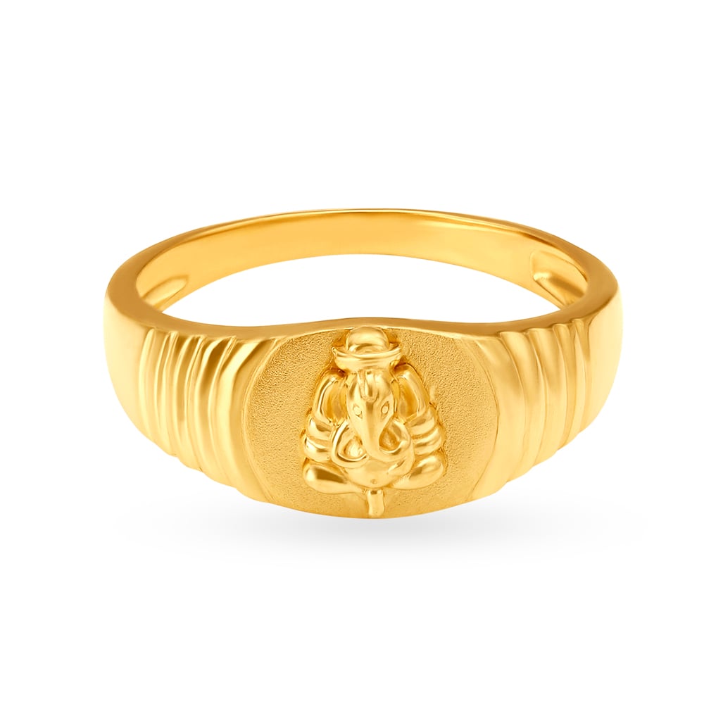 Divine Ganesha Gold Ring for Men,,hi-res image number null