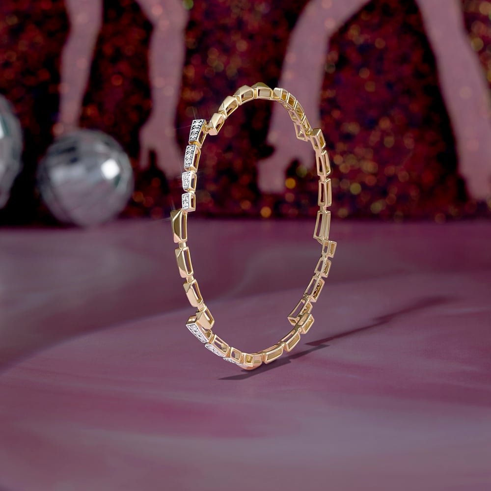 Twilight Radiance Gold & Diamond Bangle,,hi-res image number null