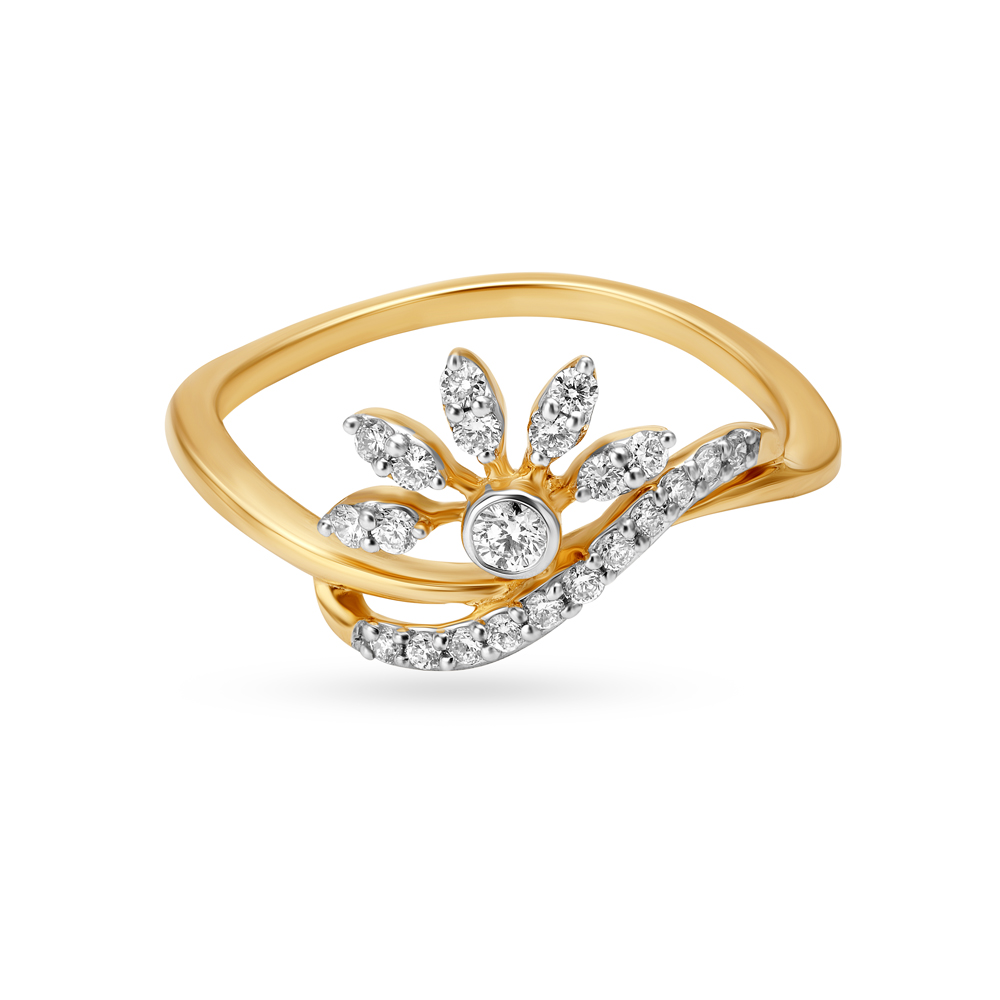 Rising Sun Diamond Finger Ring
