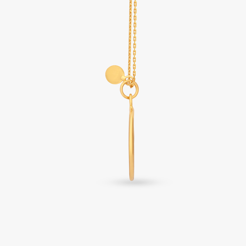 Aries Circle Gold Pendant,,hi-res image number null