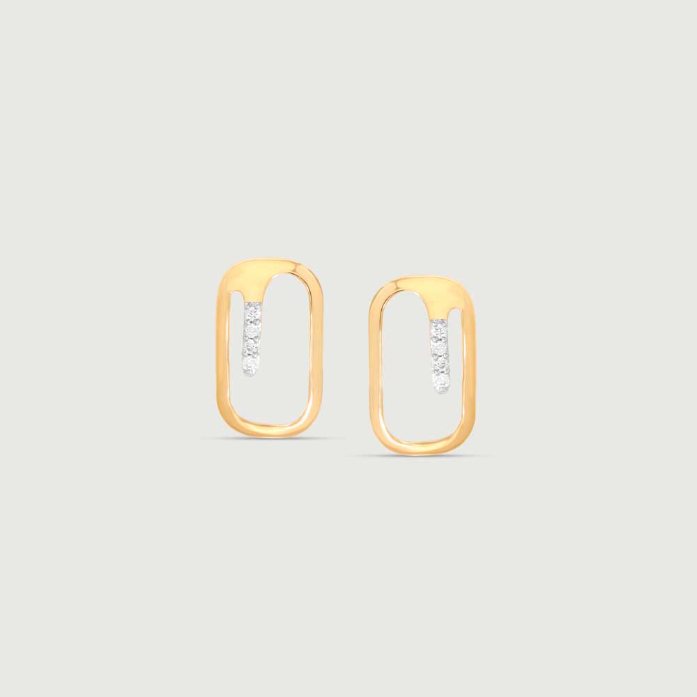 Modern Edge Diamond Stud Earrings,,hi-res image number null