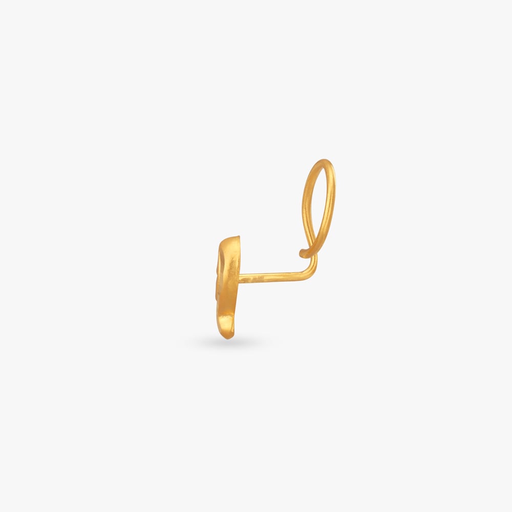 Leaf Whisper Gold Nose Pin,,hi-res image number null