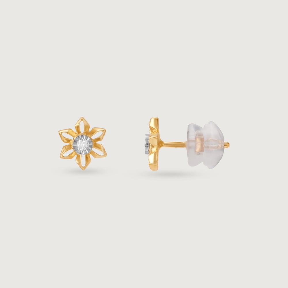 Whimsy Daisy Diamond Stud Earrings,,hi-res image number null