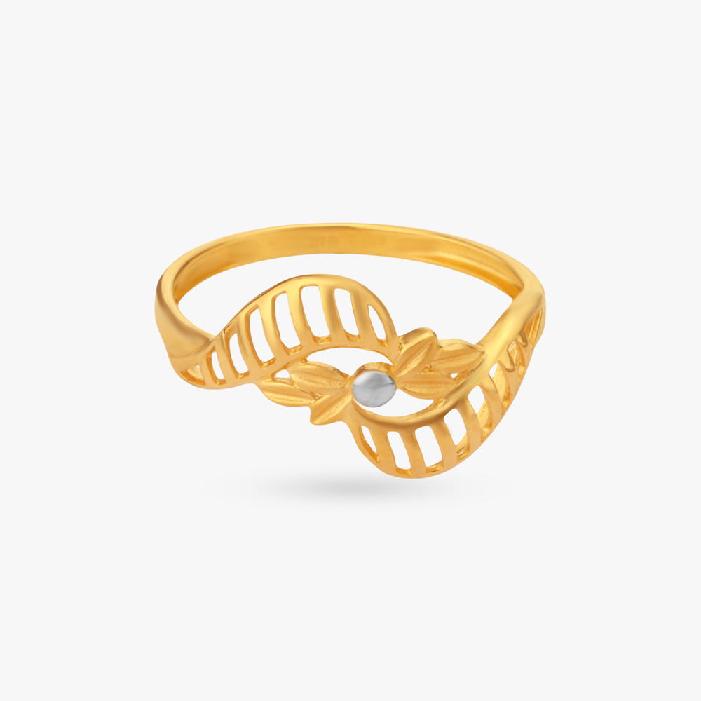 Leaf Rhythm Gold Ring,,hi-res image number null