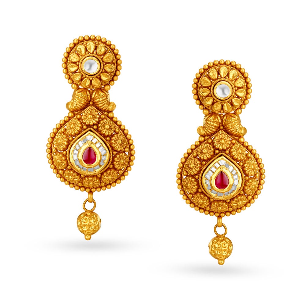 Shimmering Gold Teardrop Necklace Set,,hi-res image number null