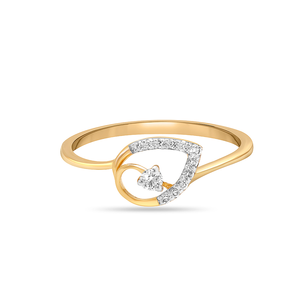 18KT Yellow Gold Leafy Radiance Diamond Ring,,hi-res image number null