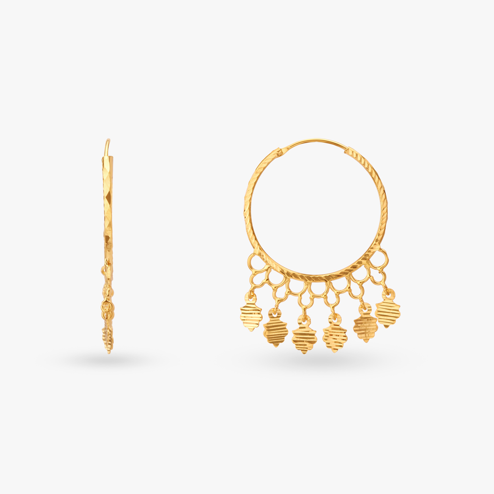 Charming Gold Hoop Earrings,,hi-res image number null