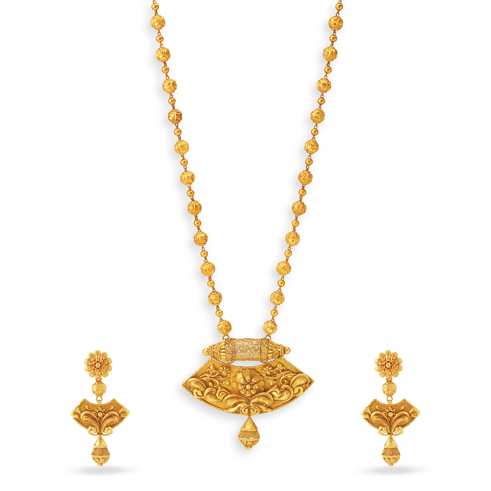 Floral carved Necklace Set,,hi-res image number null