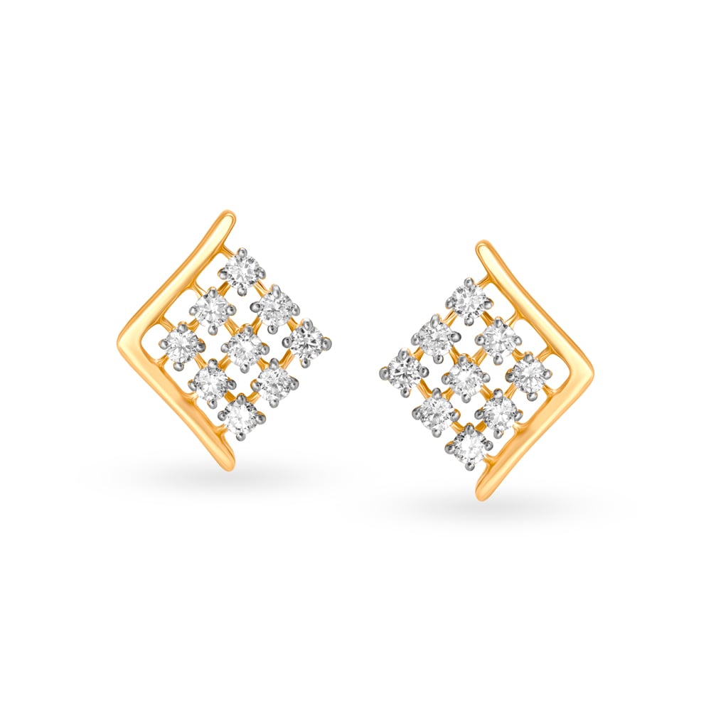 Elegant Chic Diamond Stud Earrings,,hi-res image number null