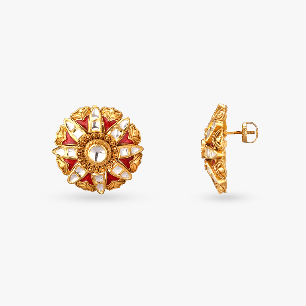 Noble Allure Gold Stud Earrings,,hi-res image number null
