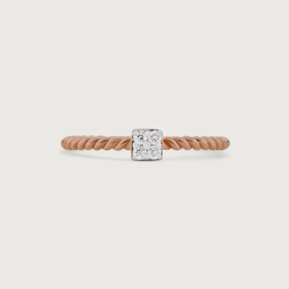 Twisted Grace Gold & Diamond Finger Ring,,hi-res image number null