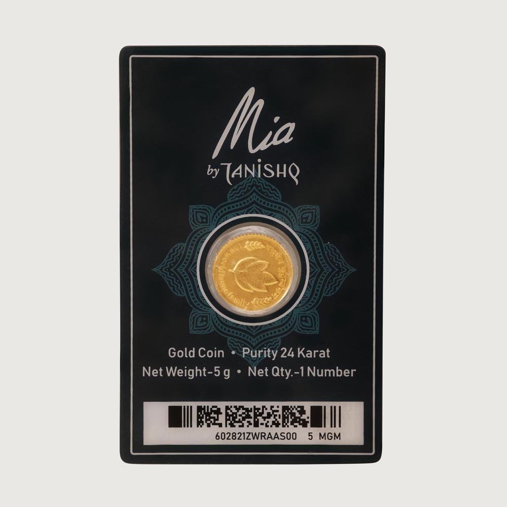 5 GM 24 Karat Mango Leaf Gold Coin,,hi-res image number null