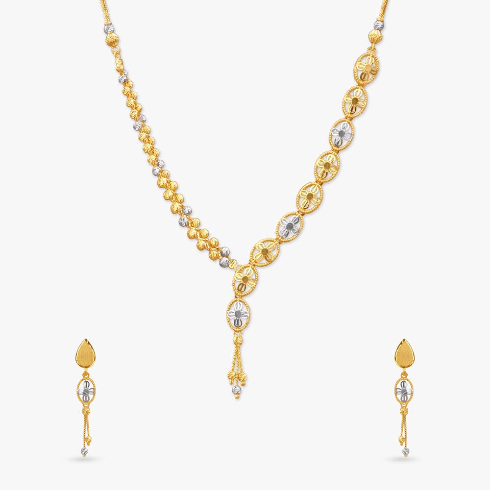 

Regal Rhythm Gold Necklace Set