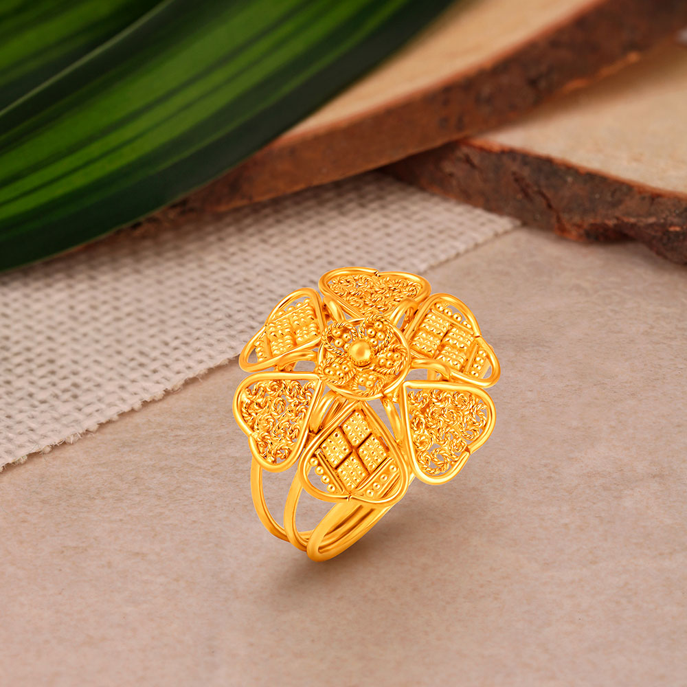 Big Flower Design Gold Rings... - Iram's World of Jewellery | Facebook