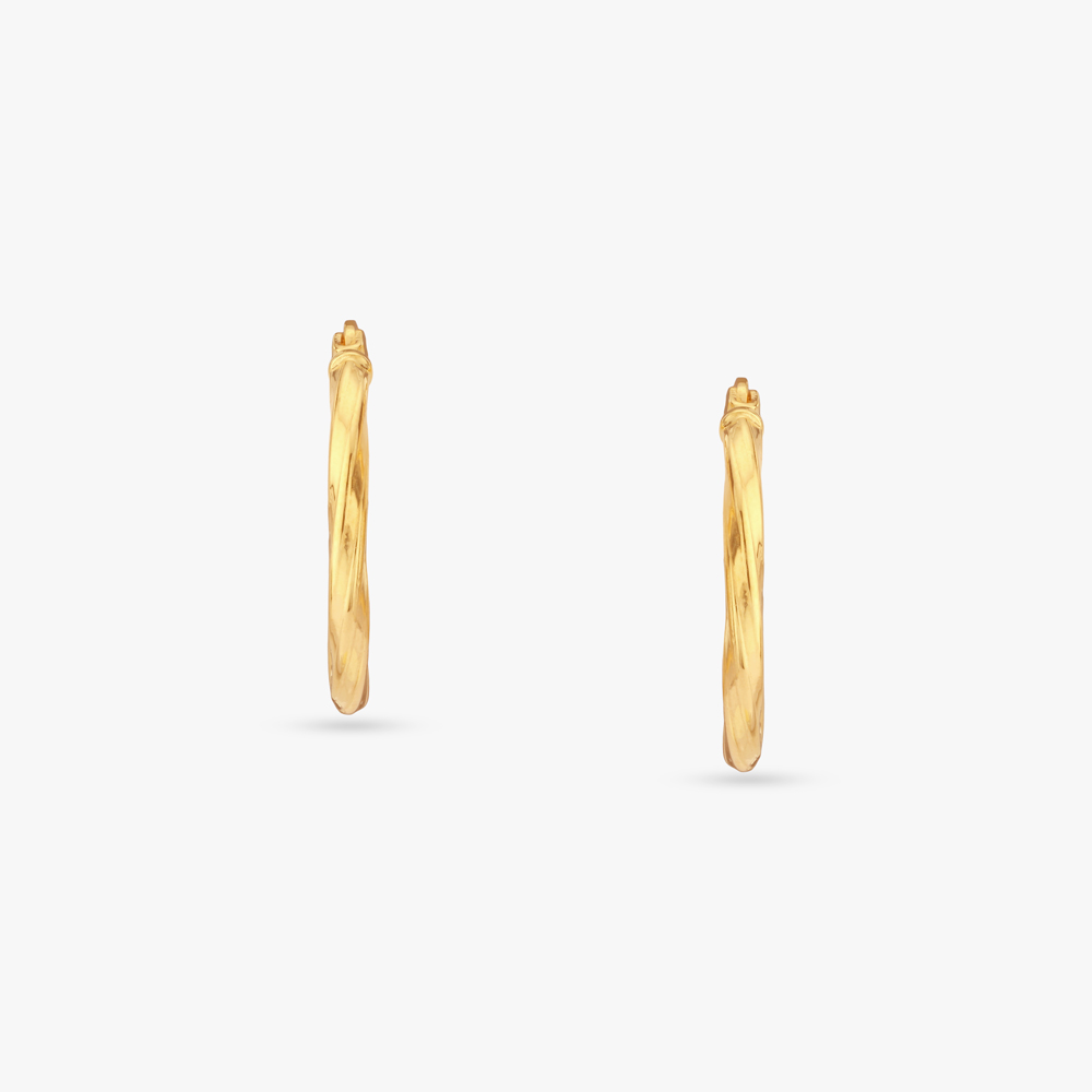 Luminous Twist Gold Hoop Earrings,,hi-res image number null