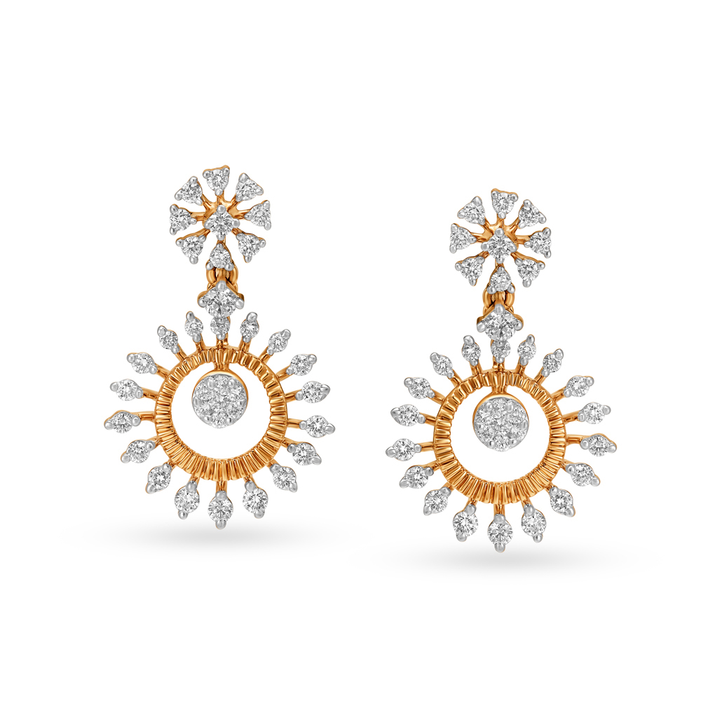 Divine Chand Bali Diamond Drop Earrings,,hi-res image number null