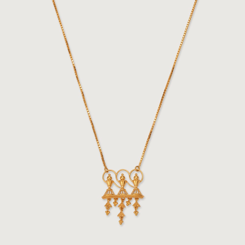 Warli Dreams 22KT Gold Pendant & Chain,,hi-res image number null