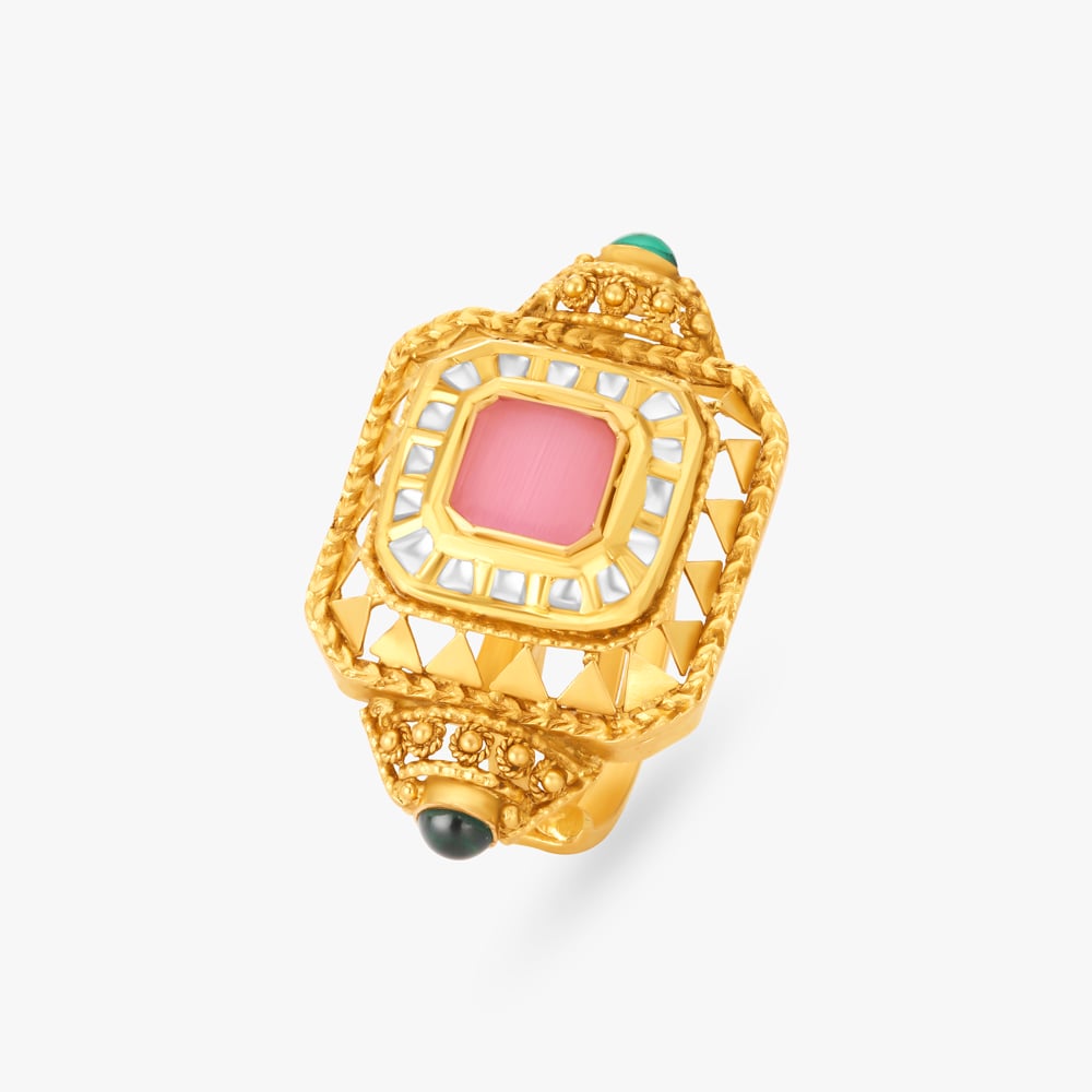 Mesmerizing Gajri With Chandak Work Finger Ring,,hi-res image number null
