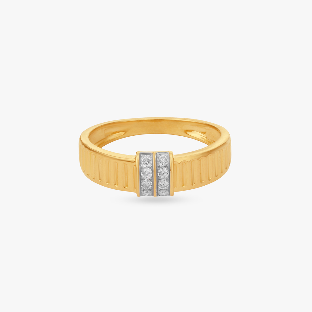 Vertical Groove Diamond Ring For Men,,hi-res image number null