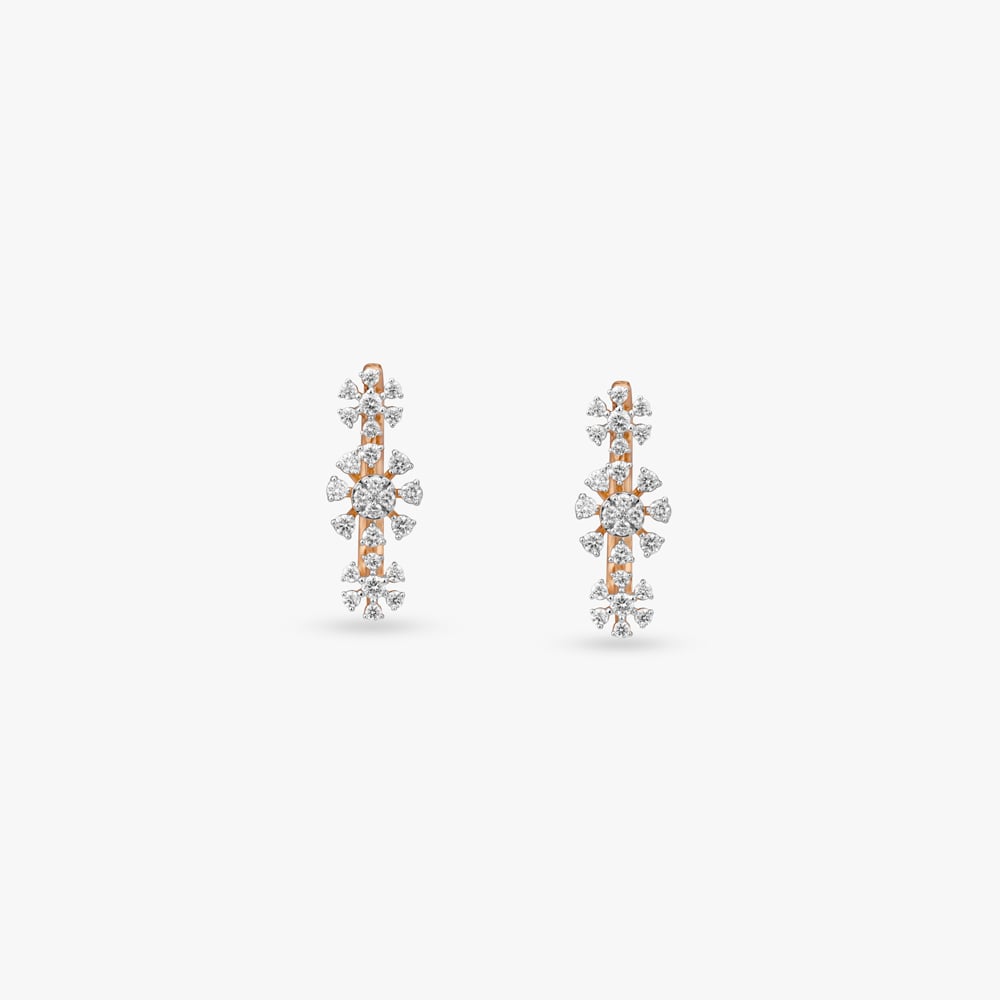 Radiant Petal Diamond Hoop Earrings,,hi-res image number null