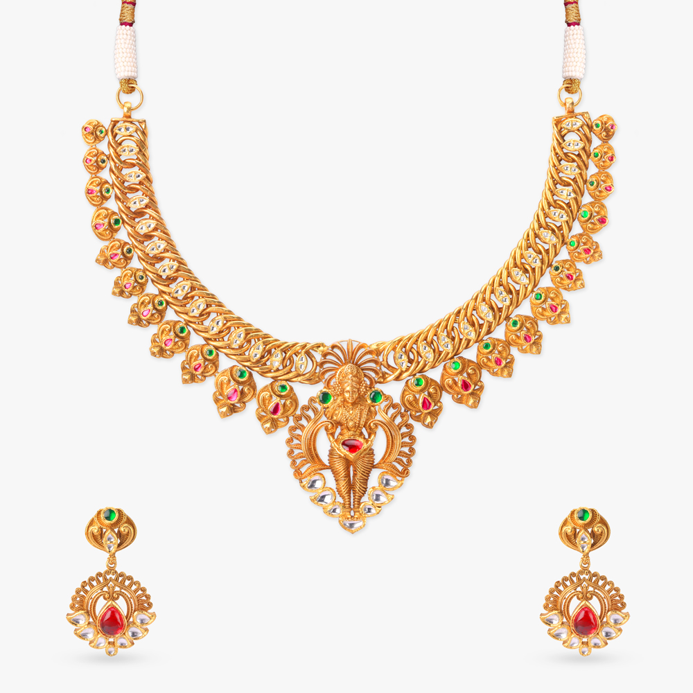 Divine Swirls Gold Necklace set,,hi-res image number null