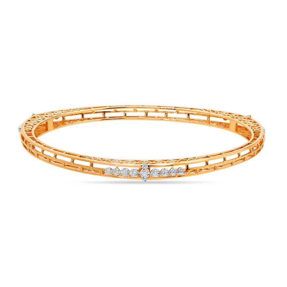 14KT Yellow Gold Geometric Delightful Bangle,,hi-res image number null