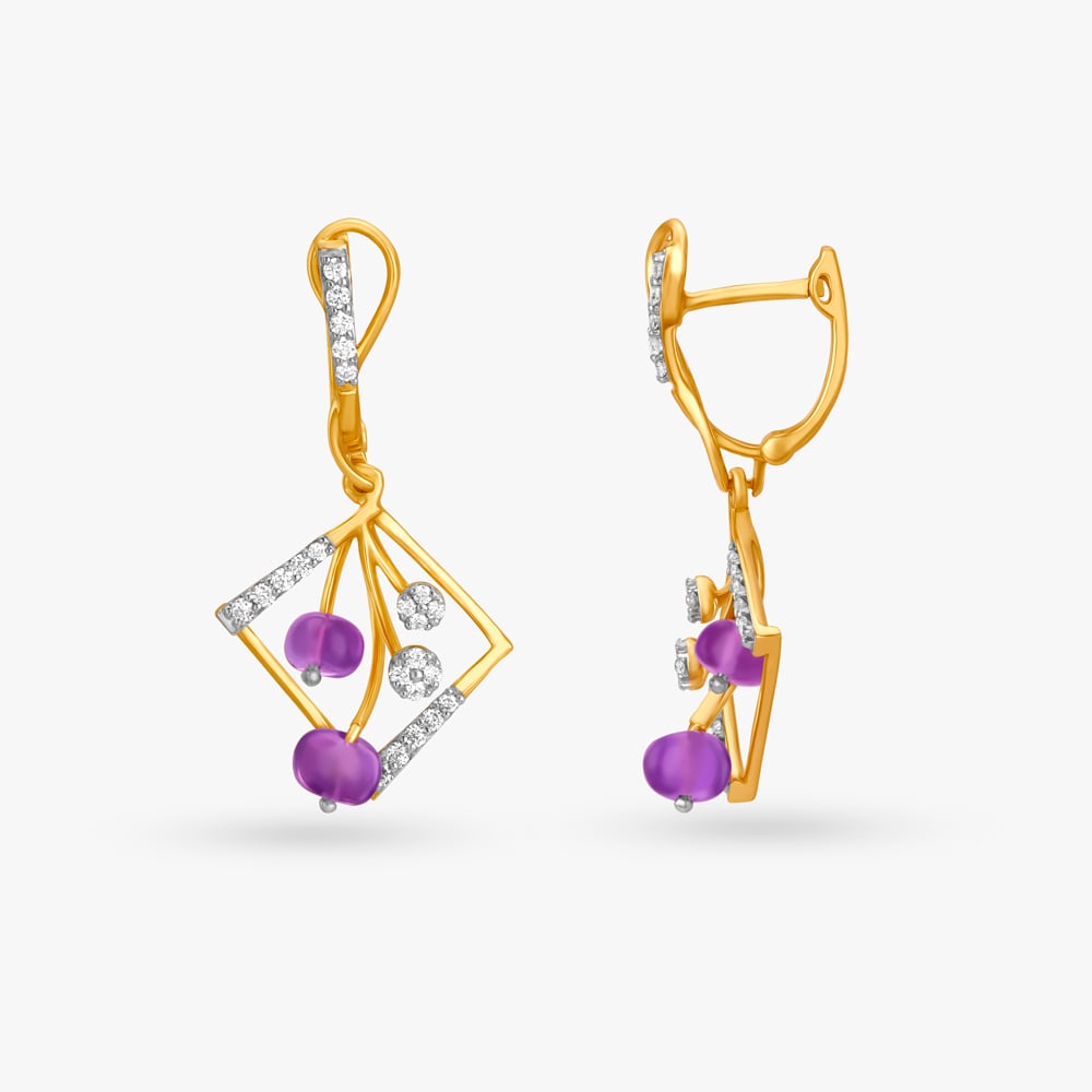 Picture Purple Hoop Earrings,,hi-res image number null