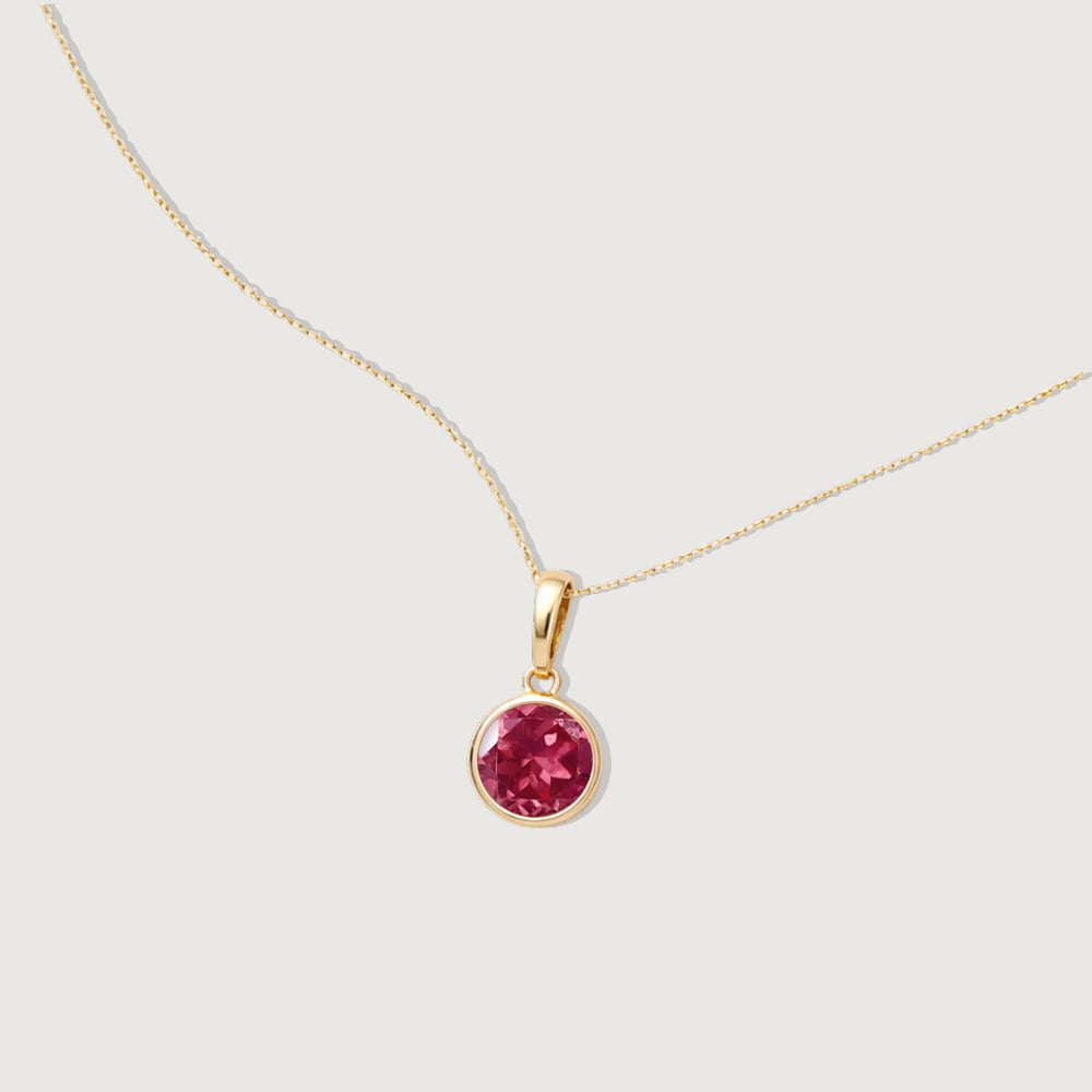 Structured Sleek Ruby Gold Pendant,,hi-res image number null