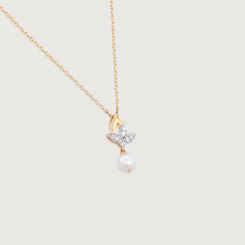 Lotus Elegance Pearl Diamond Pendant,,hi-res image number null