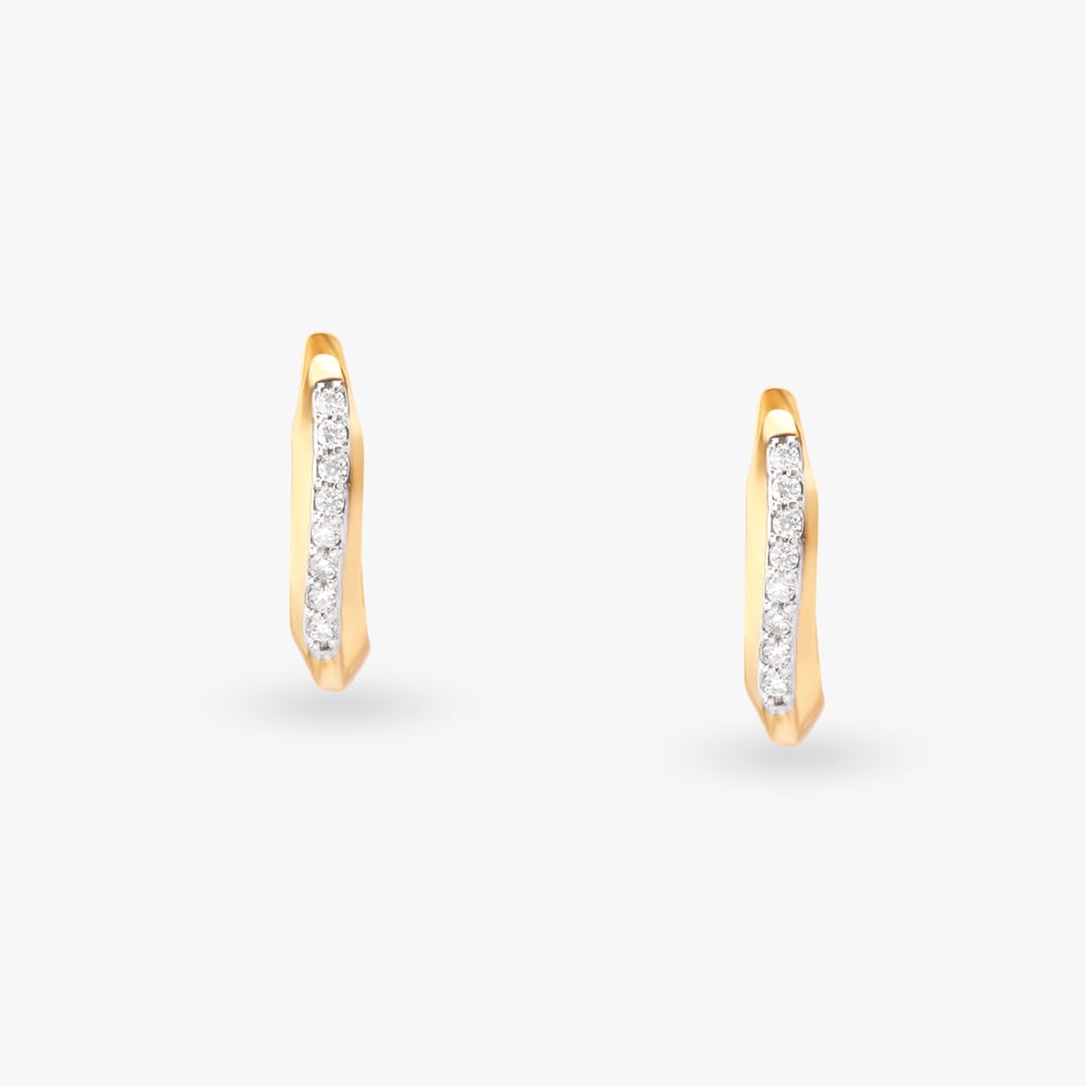 Chic Diamond Hoop Earrings,,hi-res image number null
