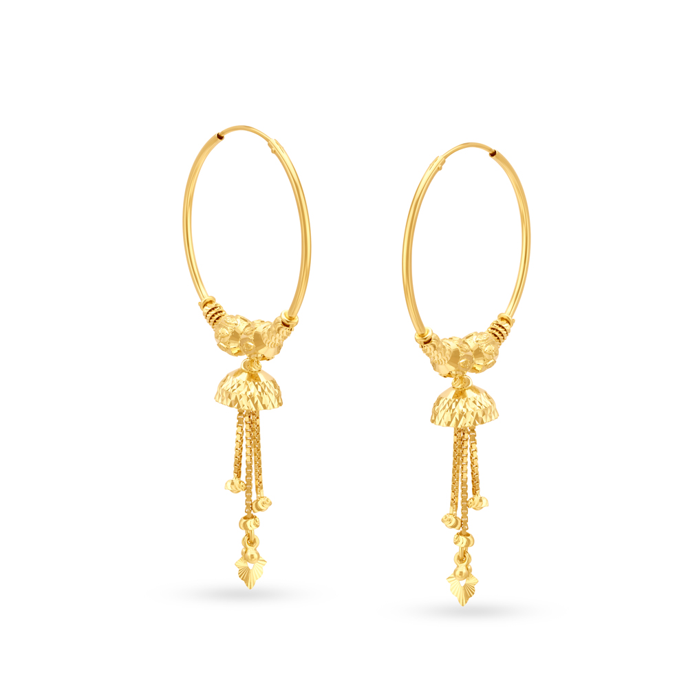 Sophisticated 18 Karat Yellow Gold Hoop Earrings