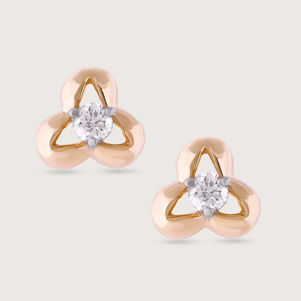 Iconic Shimmer Gold & Diamond Stud Earrings,,hi-res image number null