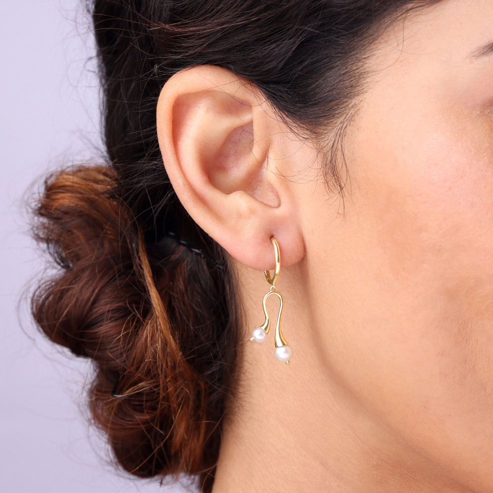 Dancing Drizzle Pearl Hoop Earrings,,hi-res image number null