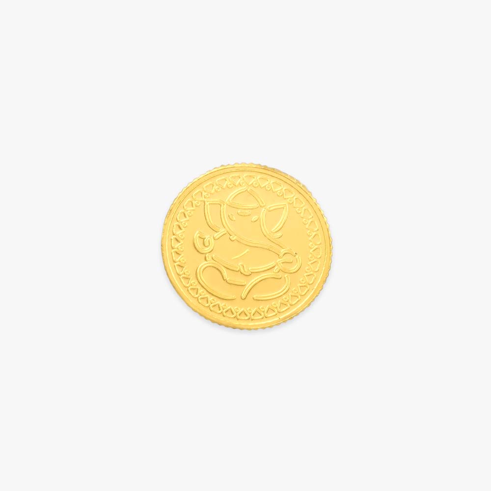 8 gram 24 Karat Gold Coin with Ganesha Motif,,hi-res image number null