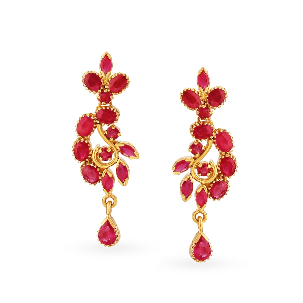 Floral Ruby Necklace Set,,hi-res image number null