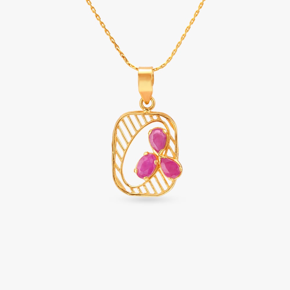 Contemporary Charm Ruby Pendant and Earrings Set,,hi-res image number null