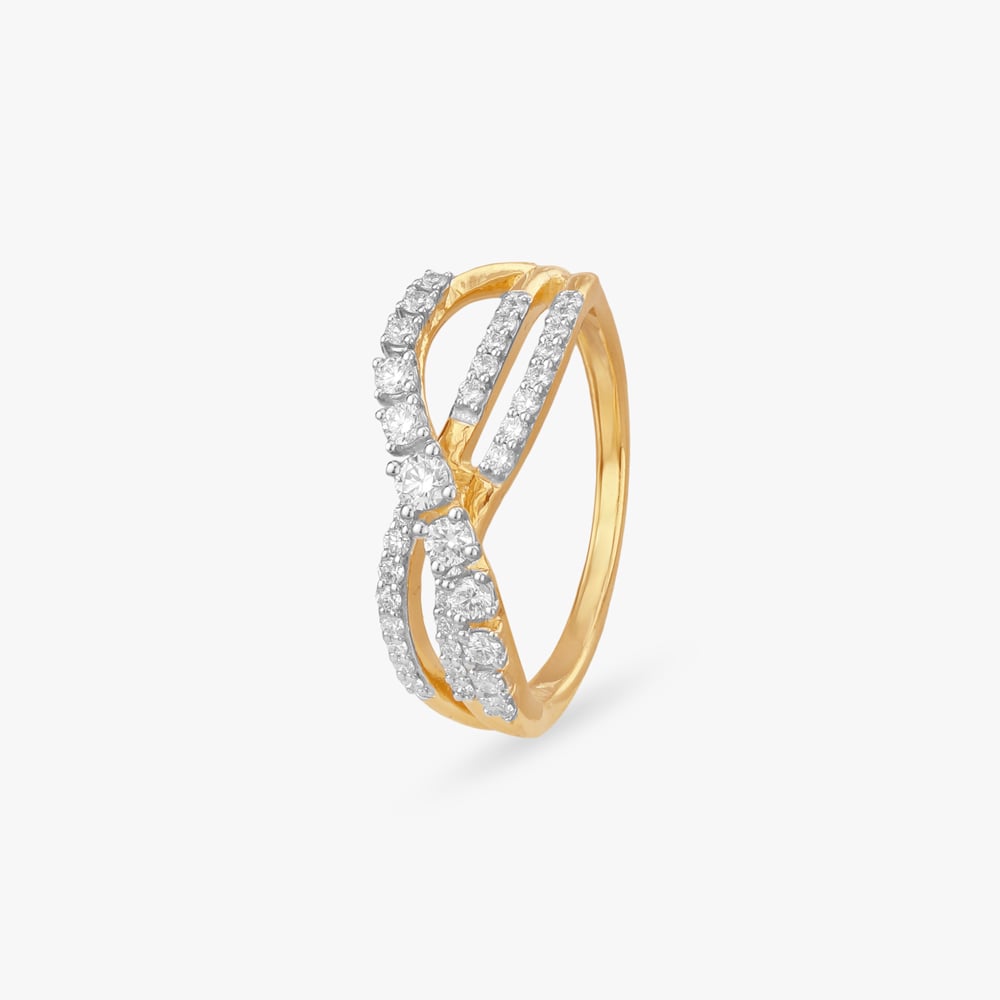 Twisted Sparkle Diamond Finger Ring,,hi-res image number null