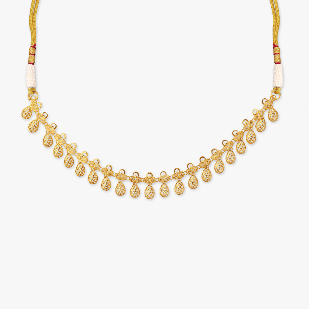Leaf Drop Gold Necklace Set,,hi-res image number null