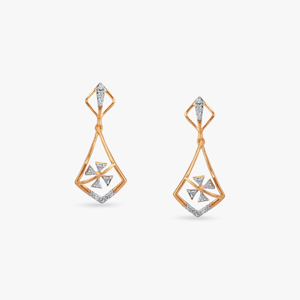 Prism Frame Diamond Drop Earrings,,hi-res image number null