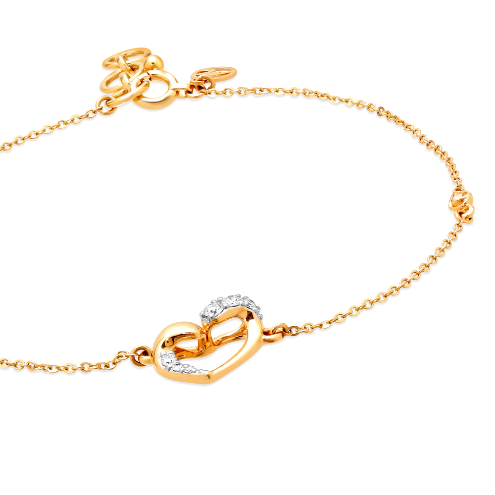 14KT Yellow Gold Piece of Heart Diamond Bracelet,,hi-res image number null