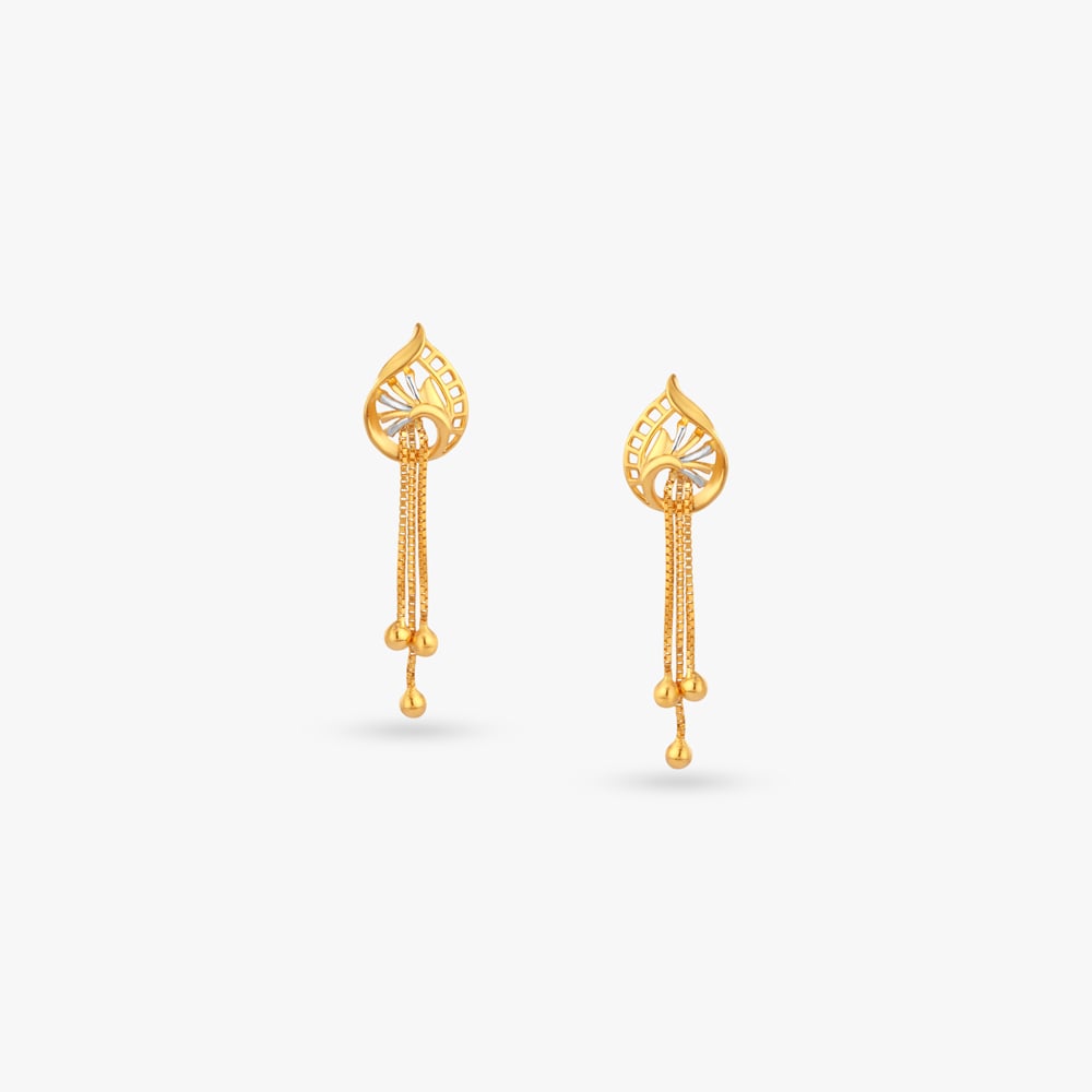 

Whispering Leaf Gold Drop Earrings